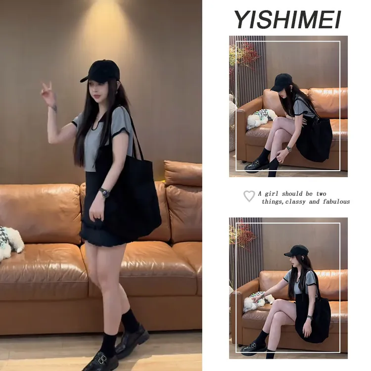 夏季温柔系穿搭一整套女2025新款韩版气质休闲百搭上衣短裙两件套