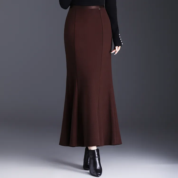 加厚西装半身裙垂感高级感超好看鱼尾裙女裙子秋冬显瘦包臀裙长裙