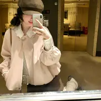 【 莹莹推荐】花边领花苞外套秋季设计感宽松夹克上衣+阔腿套装