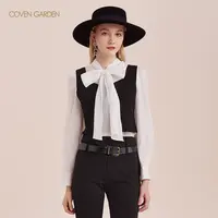 【蜜思仝】哥文花园秋季立领白衬衫女马甲两件套CTA3014500