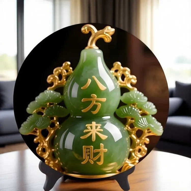 八方来财葫芦福禄寓意装饰招财摆件家用旺宅转运居家木质桌面摆件