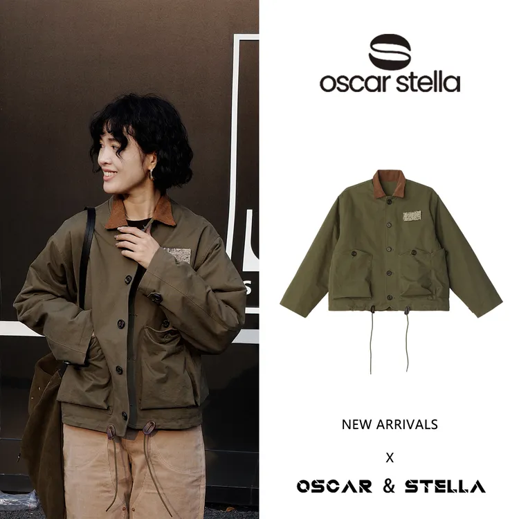 OSCAR&STELLA【留声机】潮流复古宽松休闲短款保暖翻领外套41-25161