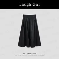 楚楚君Laugh girl【高智女主】显瘦辣妹大裙摆皮裙半身裙EL531099J