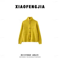 厚款时尚高领秋冬百搭针织开衫上衣B8928