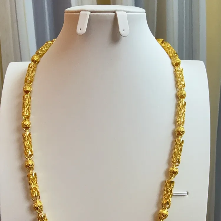 铜合金项链 原创设计10cm以下时尚链子空心中国风男素款磨砂项链