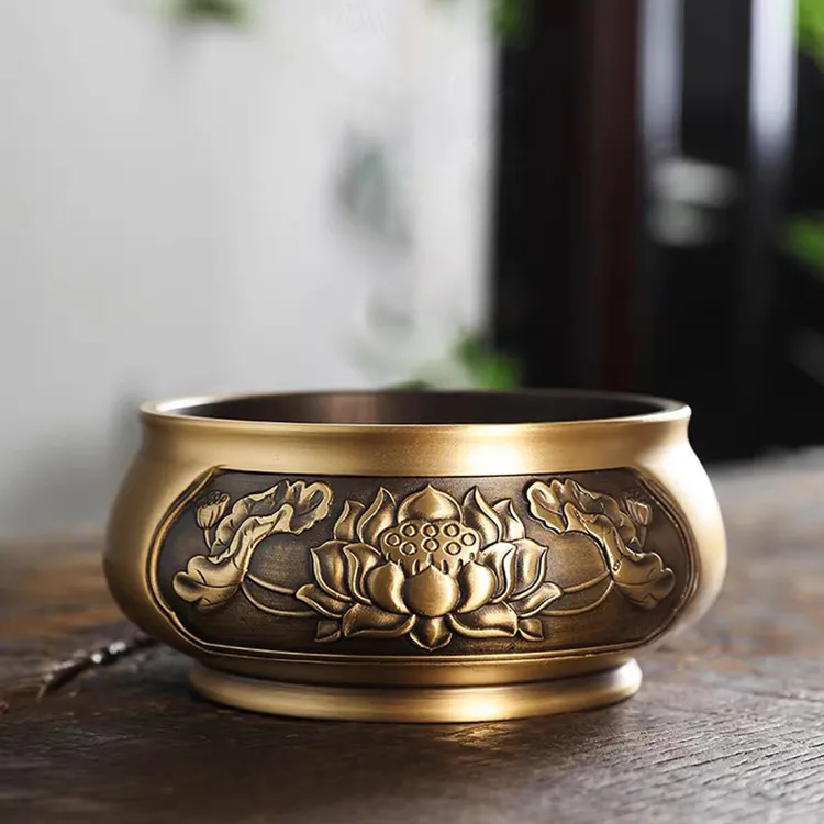新款黄铜香炉供奉炉佛具檀香炉特大号线香炉财神上香炉仿古熏香炉