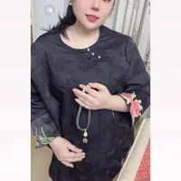 清苍价~深圳89291新中式年年有鱼贡缎重工刺绣衫显瘦上衣打底衫