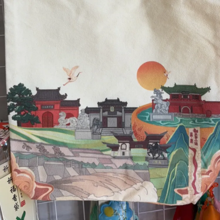 洛阳旅游卡通元素复古元素帆布袋购物袋印花时尚单肩布包