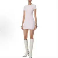 99新 ALEXANDER WANG 娜娜活动  提花字母连衣裙 粉色