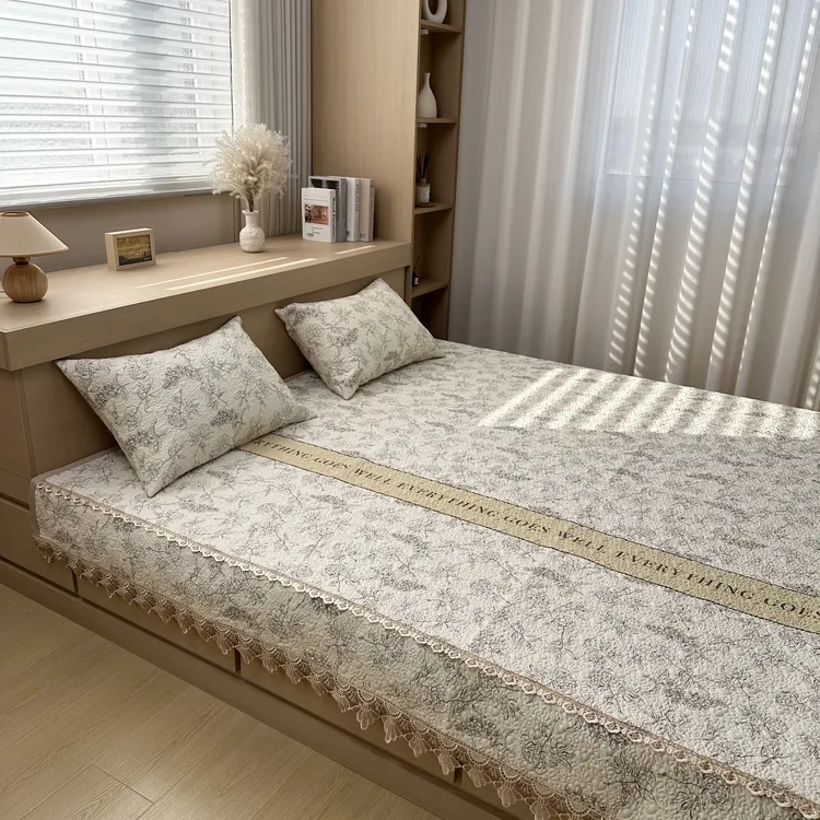 母婴A类纯棉榻榻米床单炕盖防滑绗缝四季裸睡可机洗建议拍大20cm