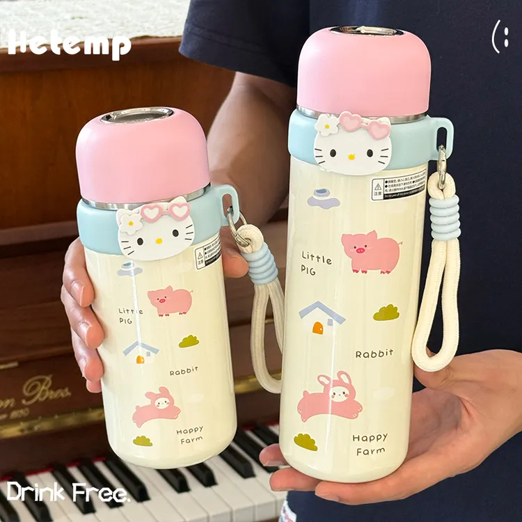 恒度快乐牧场DIY保温杯316不锈钢女生高颜值学生党小巧直饮水杯子