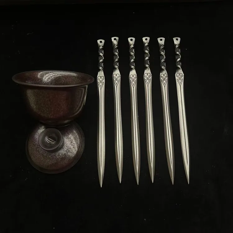 【墨隐星落】G 一体扭转茶针（带教学） 工艺品 未开刃