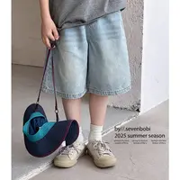 【现货】柒号童仓男童牛仔短裤2025夏季新款中大童男孩五分裤宽松