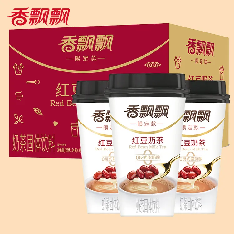 香飘飘红豆奶茶12杯装好料系列6杯装奶茶整箱下午茶速溶奶茶粉