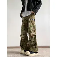 迷彩口袋工装裤复古男女美式街头宽松潮牌长裤春秋新款2025年痞帅