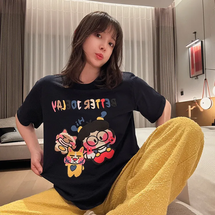 BETTER JOELAY -中版【电子碟】百搭可爱高级感微宽松短袖T恤KH1827