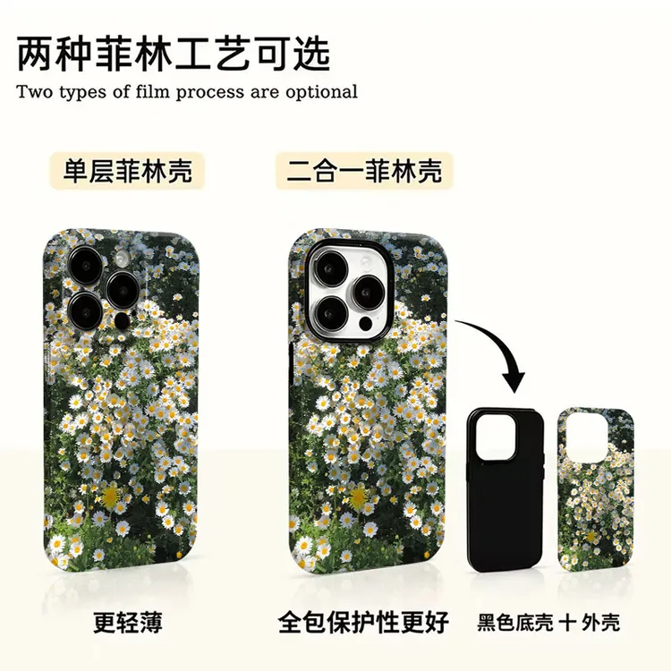 满屏小雏菊适用苹果17promax小米vivo华为oppo一加荣耀菲林手机壳