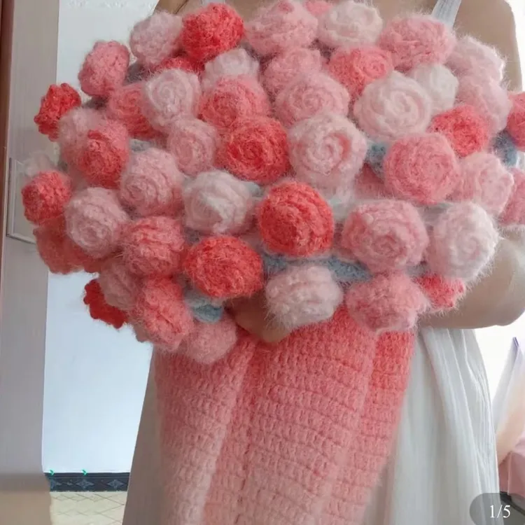 丁达尔同款长毛渐变色线玫瑰花