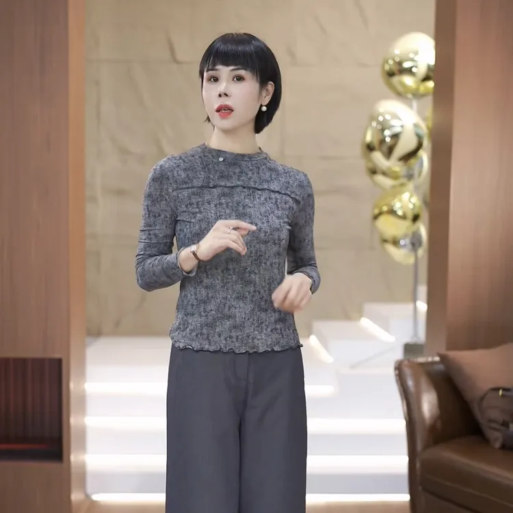【渲渲推荐】SJIE-9-16秋季休闲磨砂纹理感小衫
