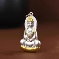 吊坠足银 999分金色观音吊坠