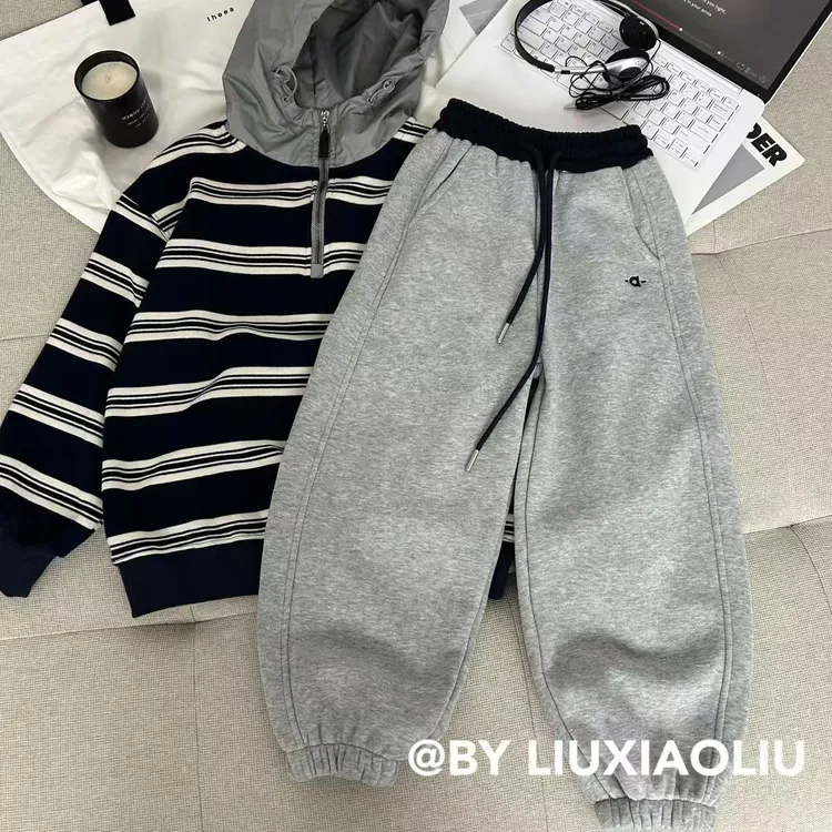 杭州六小六正版BY LIUXIAOLIU秋冬季儿童加绒卫裤17702