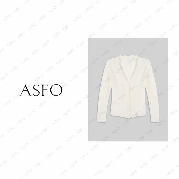 【AS醉美人】25新微透蕾丝拼接镂空显瘦修身针织开衫AS25QXS04077