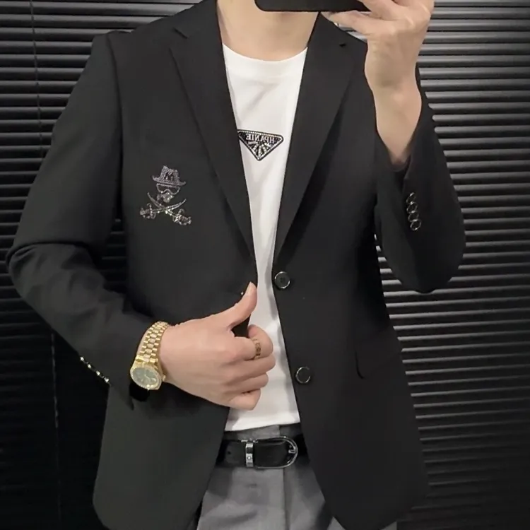 时尚舒适男士西服修身男士韩版英伦西服上装休闲秋季上衣商务