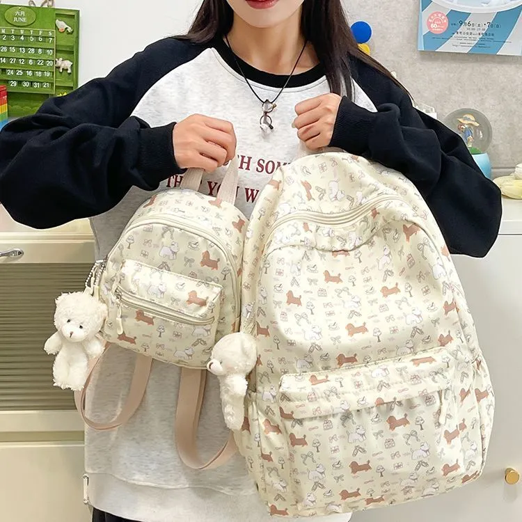 日系少女书包大容量双肩包潮流初中生涂鸦可爱背包大学生高中学生