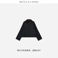 小赤耳 D0260 硬货哥女士工装风大口袋撞色条绒翻领牛仔外套 女装
