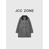 【清清】金川川 心动周末 韩系高级设计感中长款羊毛外套毛呢大衣