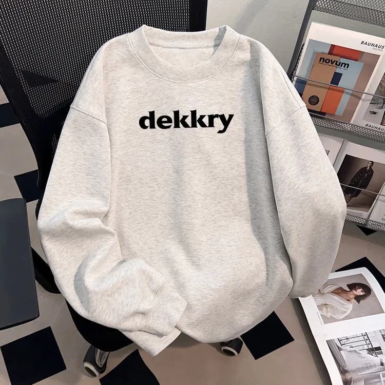 Dekkry潮牌美式街头时尚休闲宽松港风t恤秋冬纯棉长袖男女ins上衣