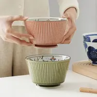 波佐见烧 一诚陶苑系列花莲汤碗