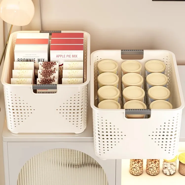 优勤杂物收纳筐玩具整理盒家用厨房储物篮子塑料筐桌面零食收纳箱