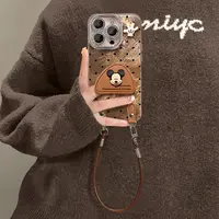 波点米奇适用苹果15华为vivo/oppo小米iPhone16精孔冰川纹手机壳