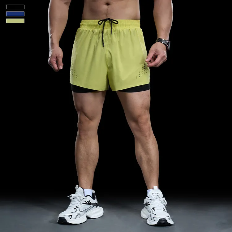 霸道肌肉男士新款户外运动健身速干中弹裤短裤子宽松透气跑步训练