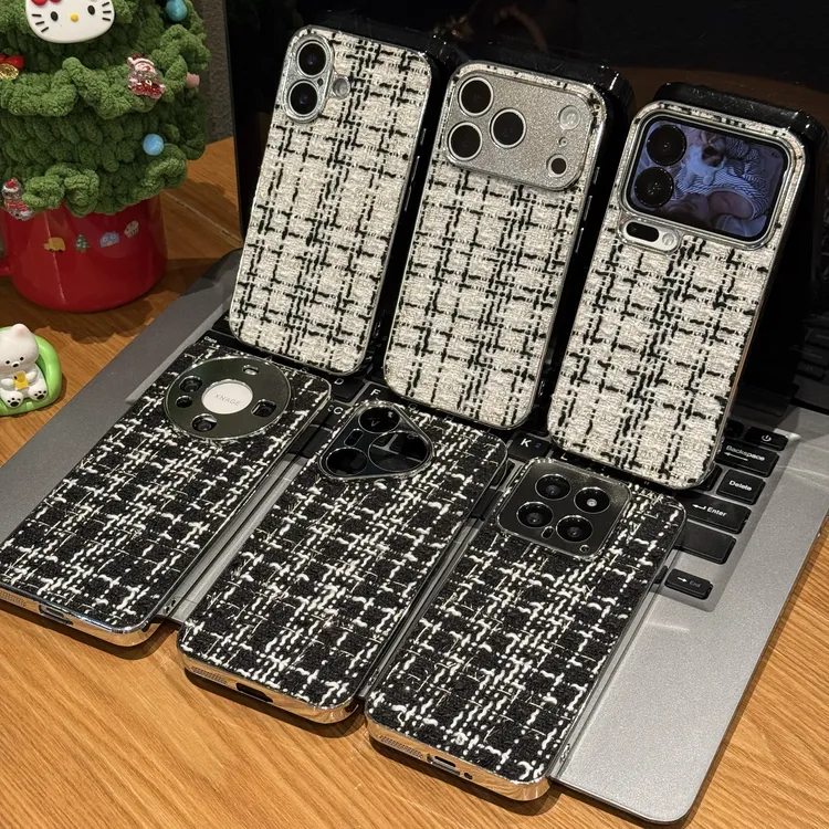 雅天立小香风秋冬绒布轻奢适用苹果17/16手机壳华为vivo小米oppo