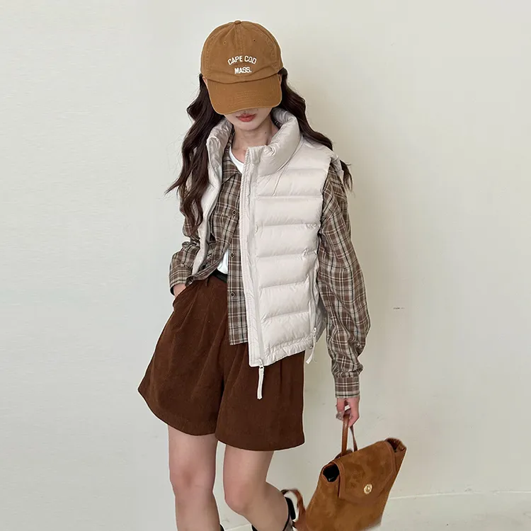 韩系轻薄早秋棉衣外套女马甲修身小个子设计感排骨服马夹夹棉棉袄