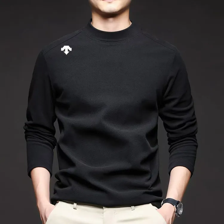 奥特莱斯撤柜丨T恤时尚打底保暖上衣潮秋冬季新款男士德绒半高领