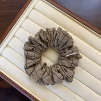 日韩高端布艺小肠发圈高级感盐系气质条纹头绳百搭发饰减龄头花女