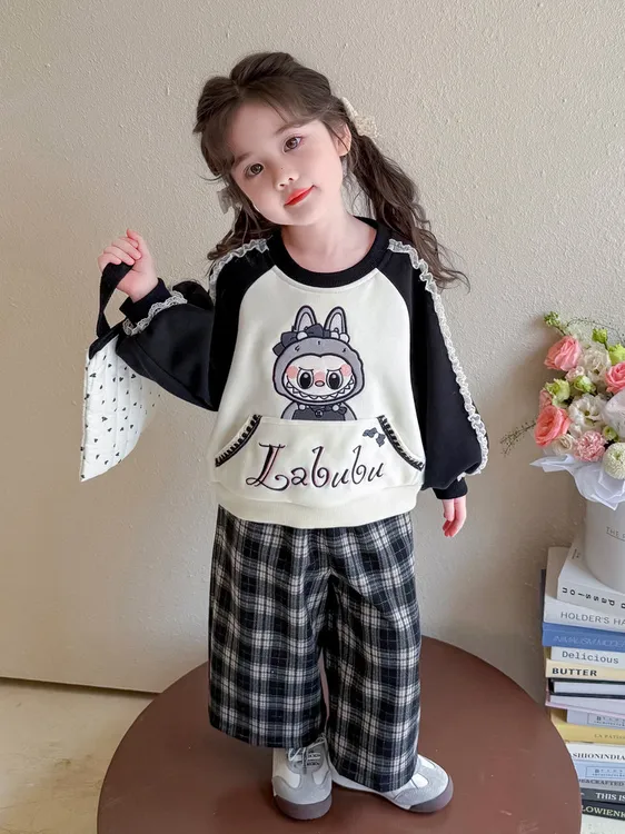 女童套装拉布布秋季洋气卡通休闲中美式