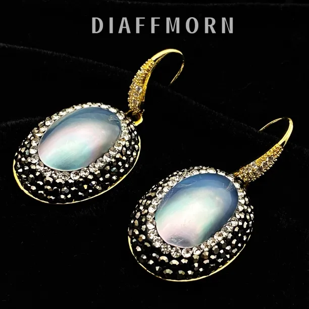 铜合金仿珍珠耳饰 YM《极光之泪》  重工高级复古优雅气质耳环项链