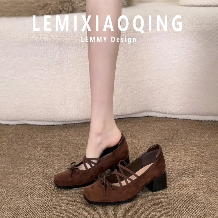 百搭粗跟单鞋秋冬玛丽珍法式女鞋今年2025新款高级感复古晚晚鞋