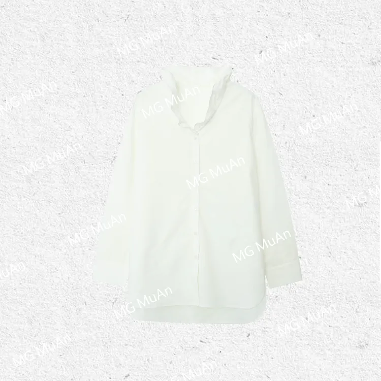 【看展衬衫】MUAN定制法式宽松荷叶边设计感衬衫上衣女YJ-23805