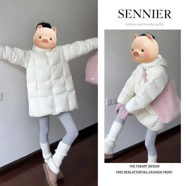 慵懒风长袖连帽面包服女2025秋冬季新款宽松显瘦保暖棉服开衫外套