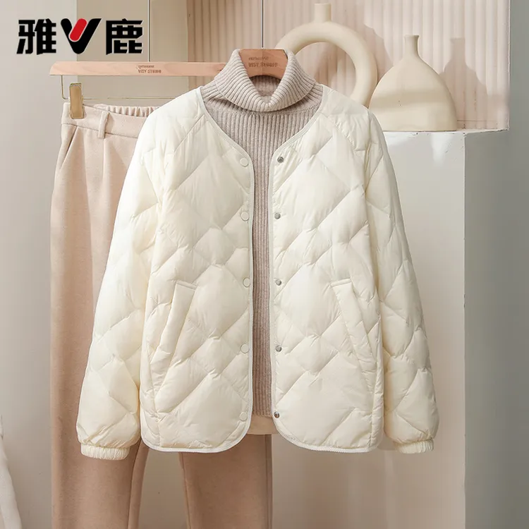 雅鹿2025新款轻薄羽绒服女内胆官方正品外穿冬季圆领内穿户外女款