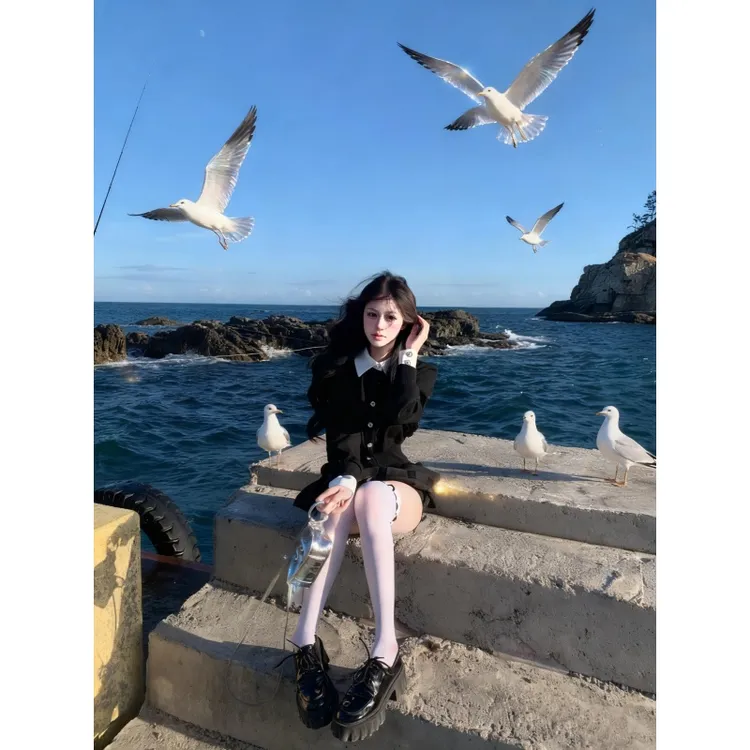 韩系赫本风超好看针织上衣半身裙两件套装气质一整套穿搭2026冬季