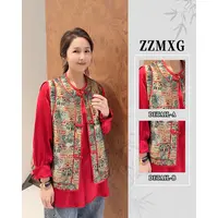 【珍珍原创】【赤金缠枝】新中式马海毛时尚织锦国风马夹M-51165