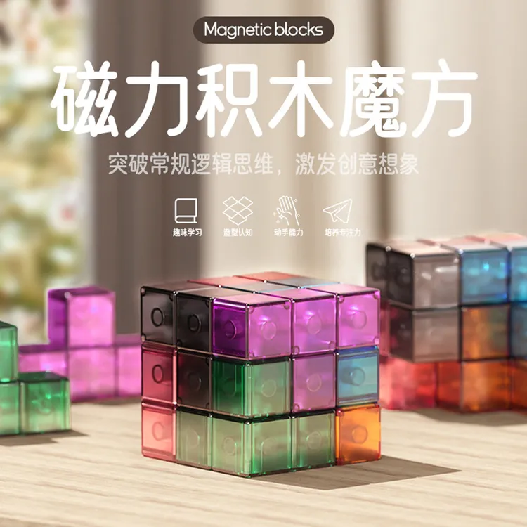 儿童鲁班立方体百变磁力拼装积木俄罗斯拼图魔方益智逻辑训练