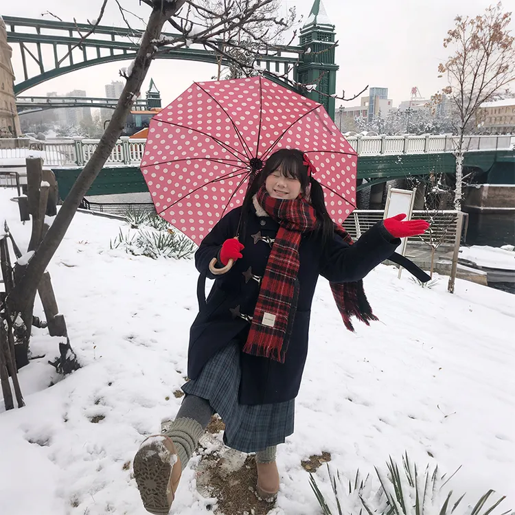 【星澜】新原创毛领牛角扣毛呢大衣JK制服中长款夹棉大码外套女冬