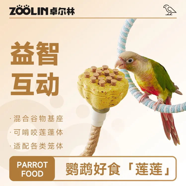 ZOOLIN鹦鹉零食莲蓬站架啃咬解闷益智玩具玄凤牡丹虎皮鸟笼造景